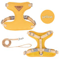 Yellow M Size Adjustable Cat Harness and Leash Set - Escape Proof H-Shape Design, Breathable Polyester, Soft Padding, Outdoor Walking Safety