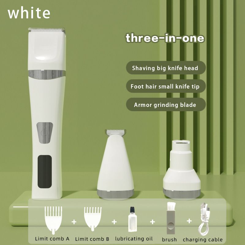 Rechargeable Pet Hair Clipper with LED Display White  - 32mm Wide Blade, Type-C Charging, Cordless Dog & Cat Grooming Trimmer for Home Pet Hair Cutting