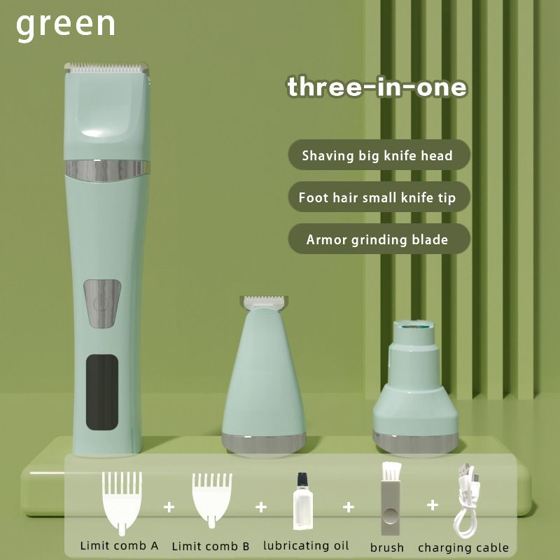 Rechargeable Pet Hair Clipper with LED Display Green  - 32mm Wide Blade, Type-C Charging, Cordless Dog & Cat Grooming Trimmer for Home Pet Hair Cutting