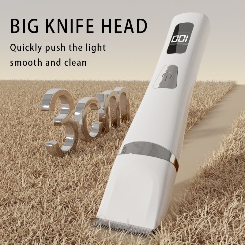 Rechargeable Pet Hair Clipper with LED Display Green  - 32mm Wide Blade, Type-C Charging, Cordless Dog & Cat Grooming Trimmer for Home Pet Hair Cutting