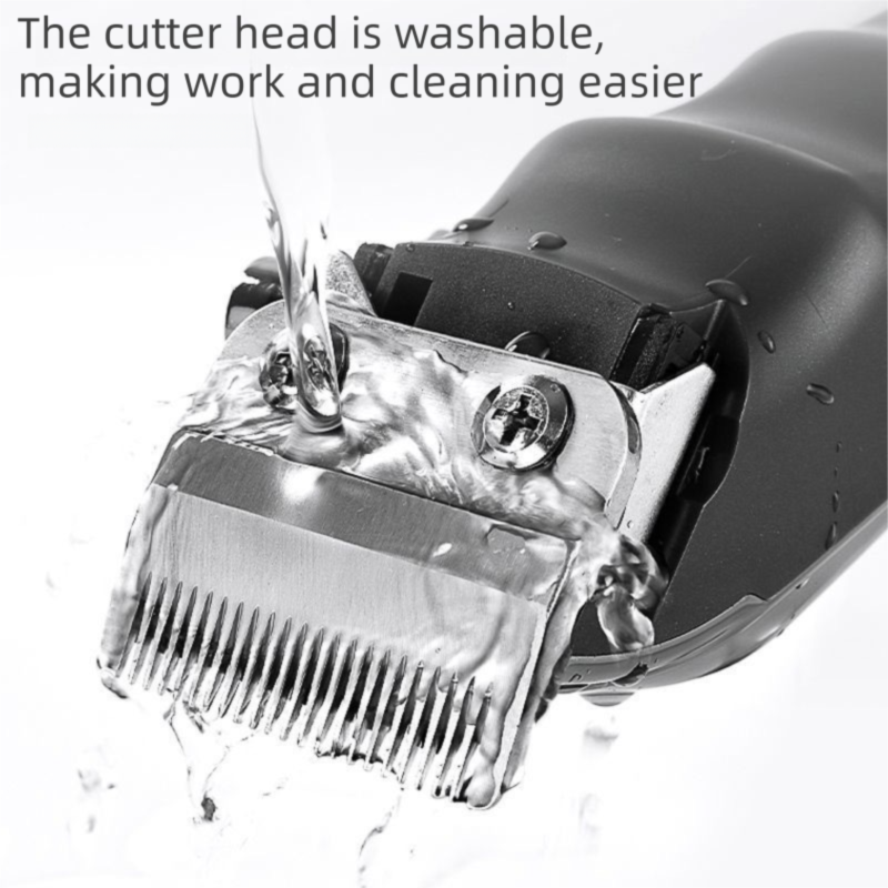 Black Rechargeable Pet Hair Clippers - 1200mAh Dog and Cat Grooming Trimmer with Digital Display, USB Charging, Adjustable Blade and Guide Combs