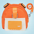 Orange Small and Medium Dog Backpack Harness with Lead (M)- Adjustable Pet Walking Bag with Hidden Waste Bag Compartment, Snack Storage and D-Ring Attachments for Outdoor Walks