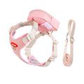 Pink Size L 3-in-1 Mini Pet Backpack-Style Carrier Set - Adjustable dog harness with detachable treat pouch and matching leash, suitable for daily walks